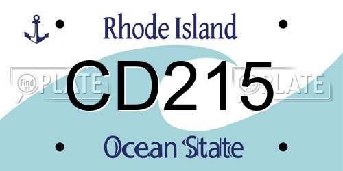 CD215 Rhode Island License Plate