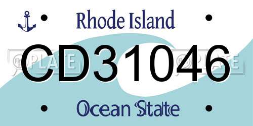 CD31046 Rhode Island License Plate