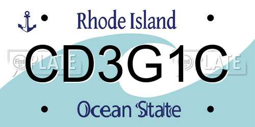 CD3G1C Rhode Island License Plate
