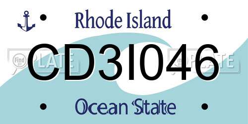 CD3I046 Rhode Island License Plate