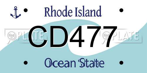 CD477 Rhode Island License Plate