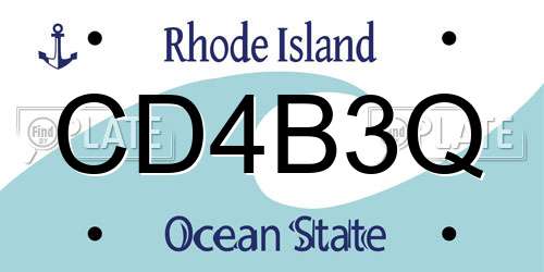 CD4B3Q Rhode Island License Plate