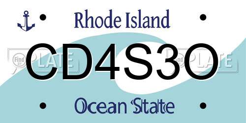 CD4S3O Rhode Island License Plate