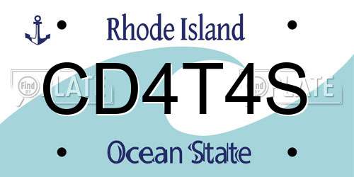 CD4T4S Rhode Island License Plate