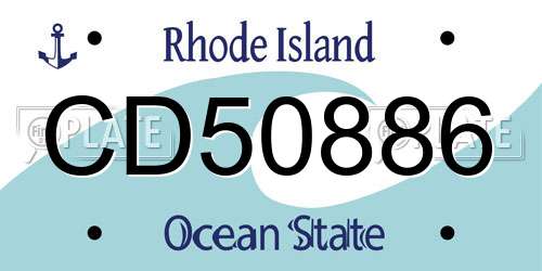 CD50886 Rhode Island License Plate
