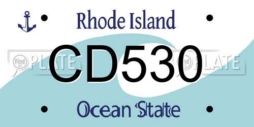 CD530 Rhode Island License Plate