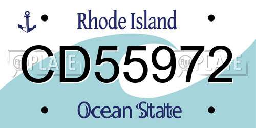 CD55972 Rhode Island License Plate