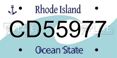 CD55977 Rhode Island License Plate