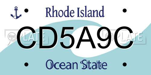 CD5A9C Rhode Island License Plate