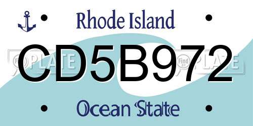 CD5B972 Rhode Island License Plate