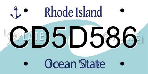 CD5D586 Rhode Island License Plate