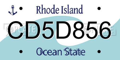CD5D856 Rhode Island License Plate