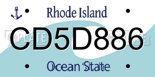 CD5D886 Rhode Island License Plate