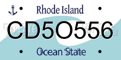 CD5O556 Rhode Island License Plate
