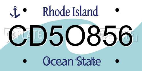 CD5O856 Rhode Island License Plate
