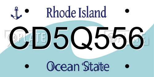 CD5Q556 Rhode Island License Plate