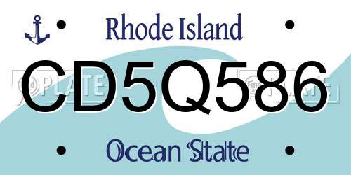 CD5Q586 Rhode Island License Plate
