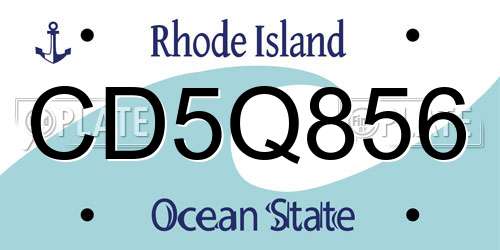 CD5Q856 Rhode Island License Plate