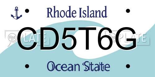 CD5T6G Rhode Island License Plate