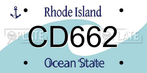 CD662 Rhode Island License Plate
