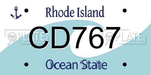 CD767 Rhode Island License Plate