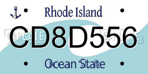 CD8D556 Rhode Island License Plate