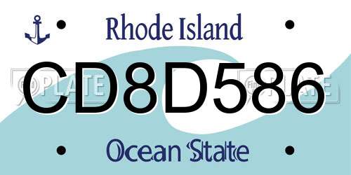 CD8D586 Rhode Island License Plate