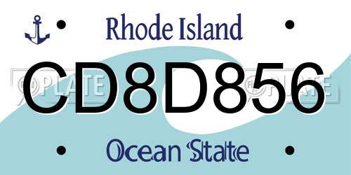 CD8D856 Rhode Island License Plate