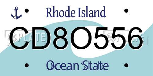 CD8O556 Rhode Island License Plate