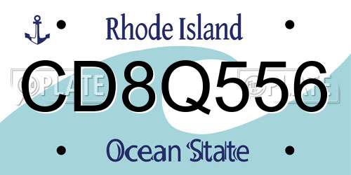 CD8Q556 Rhode Island License Plate