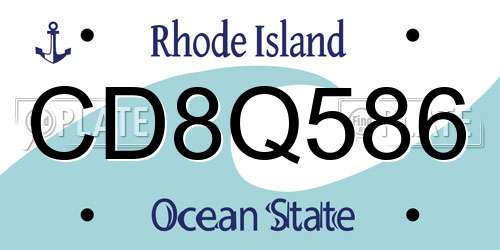 CD8Q586 Rhode Island License Plate