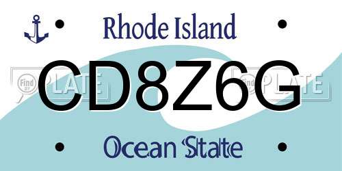 CD8Z6G Rhode Island License Plate