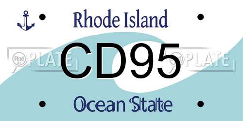 CD95 Rhode Island License Plate