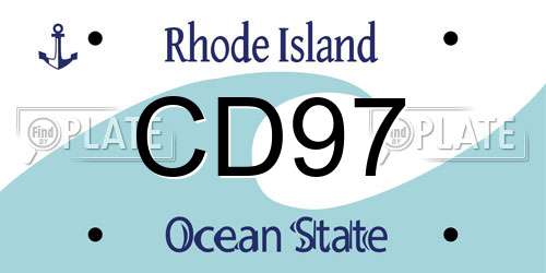 CD97 Rhode Island License Plate