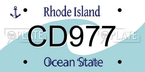 CD977 Rhode Island License Plate