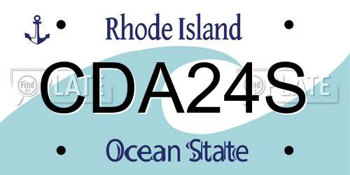 CDA24S Rhode Island License Plate