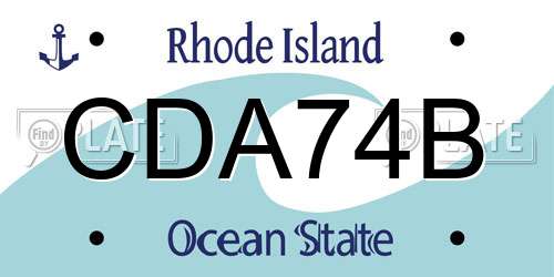 CDA74B Rhode Island License Plate