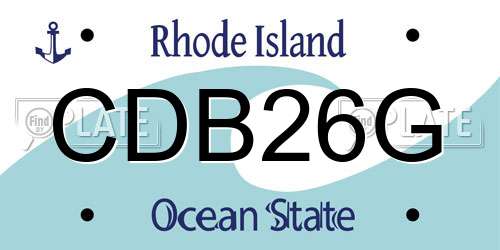 CDB26G Rhode Island License Plate