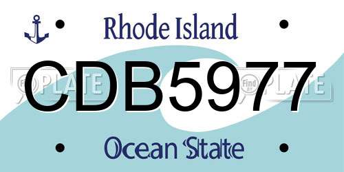 CDB5977 Rhode Island License Plate