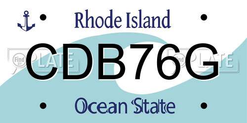 CDB76G Rhode Island License Plate