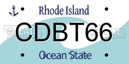 CDBT66 Rhode Island License Plate