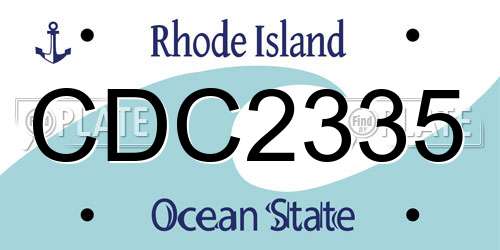 CDC2335 Rhode Island License Plate