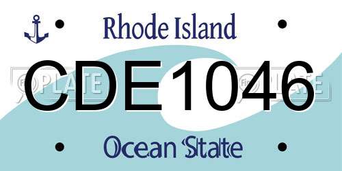 CDE1046 Rhode Island License Plate