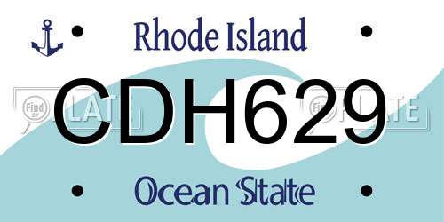 CDH629 Rhode Island License Plate