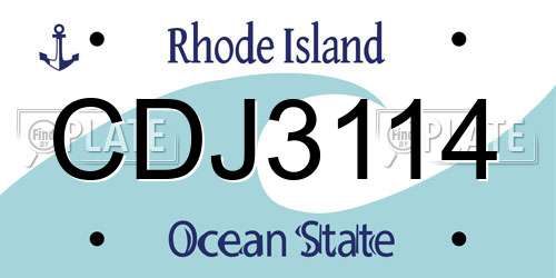 CDJ3114 Rhode Island License Plate