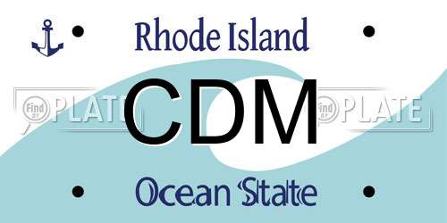 CDM Rhode Island License Plate