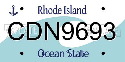CDN9693 Rhode Island License Plate