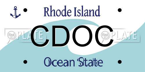CDOC Rhode Island License Plate