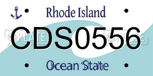 CDS0556 Rhode Island License Plate