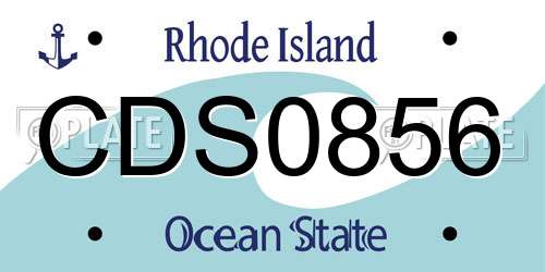 CDS0856 Rhode Island License Plate